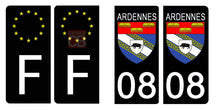 Load image into Gallery viewer, 08 ARDENNES - Stickers pour plaque d'immatriculation, disponible pour AUTO et MOTO