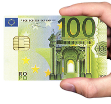 Load image into Gallery viewer, 100 Euros - sticker pour carte bancaire, 2 formats de carte bancaire disponibles