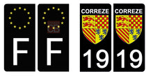 Load image into Gallery viewer, 19 CORREZE - Stickers pour plaque d'immatriculation, disponible pour AUTO et MOTO