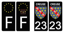 Load image into Gallery viewer, 23 CREUSE - Stickers pour plaque d'immatriculation, disponible pour AUTO et MOTO
