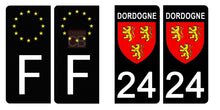 Load image into Gallery viewer, 24 Dordogne - Stickers pour plaque d'immatriculation, disponible pour AUTO et MOTO