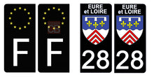 Load image into Gallery viewer, 28 EURE et LOIRE - Stickers pour plaque d'immatriculation, disponible pour AUTO et MOTO