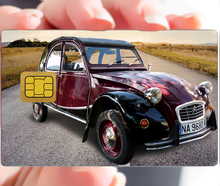 Load image into Gallery viewer, 2 cv Citroën - Sticker pour carte bancaire, disponible en deux formats.