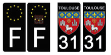 Load image into Gallery viewer, 31 TOULOUSE, HAUTE GARONNE - Stickers pour plaque d'immatriculation, disponible pour AUTO et MOTO