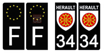 Load image into Gallery viewer, 34 HERAULT - Stickers pour plaque d'immatriculation, disponible pour AUTO et MOTO
