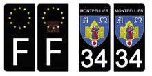 Load image into Gallery viewer, 34 MONTPELLIER, HERAULT - Stickers pour plaque d'immatriculation, disponible pour AUTO et MOTO