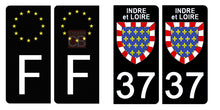 Load image into Gallery viewer, 37 INDRE et LOIRE - Stickers pour plaque d'immatriculation, disponible pour AUTO et MOTO