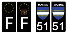 Load image into Gallery viewer, 51 MARNE - Stickers pour plaque d'immatriculation, disponible pour AUTO et MOTO
