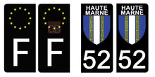 Charger l&#39;image dans la galerie, 52 HAUTE MARNE - Stickers pour plaque d&#39;immatriculation, disponible pour AUTO et MOTO

