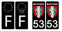 Load image into Gallery viewer, 53 MAYENNE - Stickers pour plaque d'immatriculation, disponible pour AUTO et MOTO
