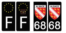 Load image into Gallery viewer, 68 ALSACE - Stickers pour plaque d'immatriculation, disponible pour AUTO et MOTO