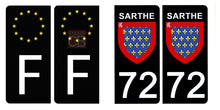 Load image into Gallery viewer, 72 SARTHE - Stickers pour plaque d'immatriculation, disponible pour AUTO et MOTO