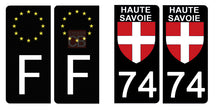 Charger l&#39;image dans la galerie, 74 HAUTE SAVOIE - Stickers pour plaque d&#39;immatriculation, disponible pour AUTO et MOTO
