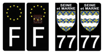 Load image into Gallery viewer, 77 SEINE et MARNE - Stickers pour plaque d'immatriculation, disponible pour AUTO et MOTO
