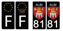 Load image into Gallery viewer, 81 TARN, ALBI - Stickers pour plaque d'immatriculation, disponible pour AUTO et MOTO