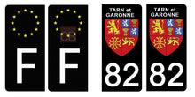 Load image into Gallery viewer, 82 TARN et GARONNE - Stickers pour plaque d'immatriculation, disponible pour AUTO et MOTO
