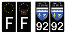 Load image into Gallery viewer, 92 HAUTS DE SEINE - Stickers pour plaque d'immatriculation, disponible pour AUTO et MOTO