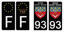 Load image into Gallery viewer, 93 SEINE SAINT DENIS - Stickers pour plaque d'immatriculation, disponible pour AUTO et MOTO