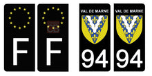 Load image into Gallery viewer, 94 VAL DE MARNE - Stickers pour plaque d'immatriculation, disponible pour AUTO et MOTO