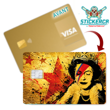 Load image into Gallery viewer, Tribute to Bowie Vs Banksy gold - Bank card sticker, US format