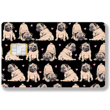 Load image into Gallery viewer, Love Pugs - Credit card sticker, available in two sizes.