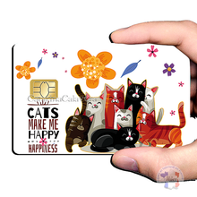 Charger l'image dans la galerie, Cats, make me happy ! Sticker pour carte bancaire, format US