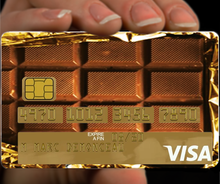 Load image into Gallery viewer, Tablette de chocolat - Sticker pour carte bancaire, disponible en deux formats.