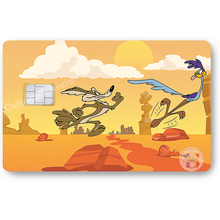 Load image into Gallery viewer, Wild Coyote, Fan Art, édition limitée 100 ex. – Sticker pour carte bancaire, disponible en deux formats.
