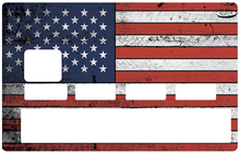 Load image into Gallery viewer, American flag used - Sticker pour carte bancaire, disponible en deux formats.
