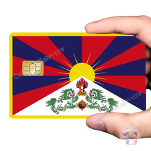 Load image into Gallery viewer, Drapeau du Tibet- sticker pour carte bancaire, format US