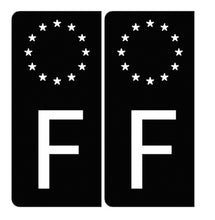 Charger l'image dans la galerie, Stickers pour plaque d'immatriculation AUTO ou MOTO, bleu ou noir- France,