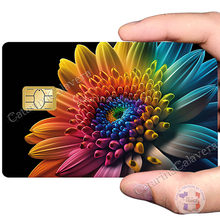 Load image into Gallery viewer, Fleur Arc en ciel - Sticker pour carte bancaire, format US
