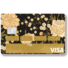 Load image into Gallery viewer, Fleurs d'or - Sticker pour carte bancaire, disponible en deux formats.
