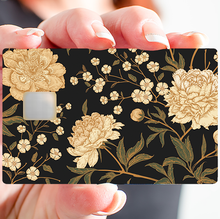 Load image into Gallery viewer, Fleurs d'or - Sticker pour carte bancaire, disponible en deux formats.