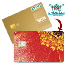 Load image into Gallery viewer, Marguerite Rouge - Bank card sticker, available in two sizes.