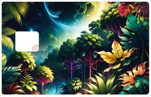 Load image into Gallery viewer, Fôret sous la lune - sticker pour carte bancaire, format US