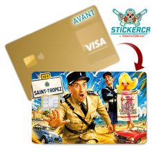 Charger l'image dans la galerie, Le gendarme de saint Tropez, hommage à Louis de Funes, serie limitée 50 ex. - sticker pour carte bancaire