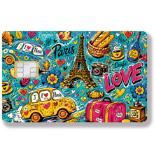 Lade das Bild in den Galerie-Viewer, Ich liebe Paris -Aufkleber für Bankkarten, US-Format