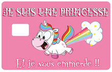Load image into Gallery viewer, Je suis une Princesse – Sticker pour carte bancaire, disponible en deux formats.