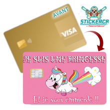 Charger l'image dans la galerie, Je suis une Princesse – Sticker pour carte bancaire, disponible en deux formats.