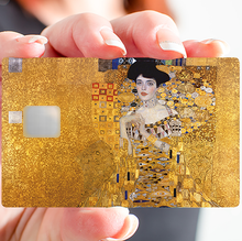 Load image into Gallery viewer, Adele Bloch-Bauer de Gustav Klimt - Sticker pour carte bancaire, disponible en deux formats.