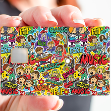 Load image into Gallery viewer, Music - Sticker pour carte bancaire, disponible en deux formats.