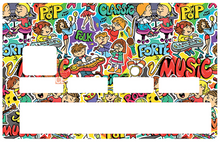 Load image into Gallery viewer, Music - Sticker pour carte bancaire, disponible en deux formats.