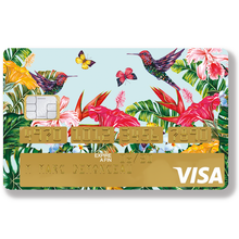 Load image into Gallery viewer, Oiseaux de paradis - Sticker pour carte bancaire, disponible en deux formats.