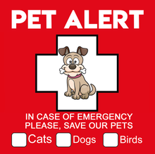 Load image into Gallery viewer, PET ALERT sticker, dog