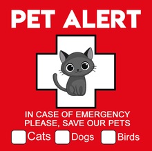 Load image into Gallery viewer, Pet Alert Sticker – Cat