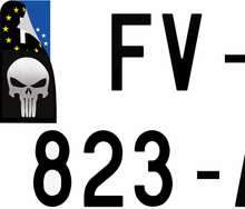 Charger l'image dans la galerie, Stickers pour plaque d'immatriculation MOTO, EUROBAND - PUNISHER - noir