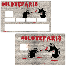 Load image into Gallery viewer, Les rats aiment Paris 2024 - Sticker pour carte bancaire, disponible en deux formats.