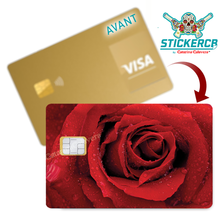Charger l'image dans la galerie, Rose rouge - Sticker pour carte bancaire, format US