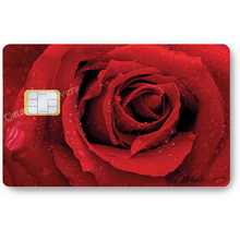 Load image into Gallery viewer, Rose rouge - Sticker pour carte bancaire, disponible en deux formats.